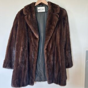 Vintage Fur Salon Joske’s Mink Fur Coat Womens Size 12 Brown Full Length